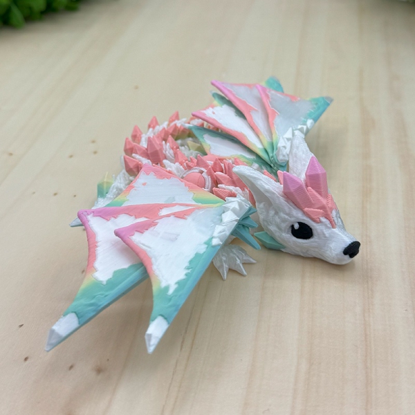 Kristallwolfsdrache - Lunaria Weiße Flügel